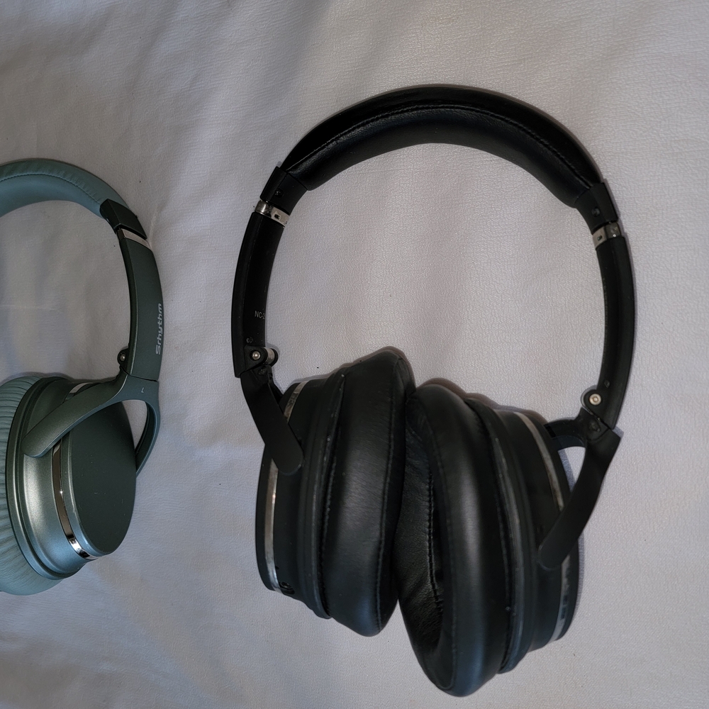 Green and Black Over-Ear Headphones with Cushioned Ear Cups